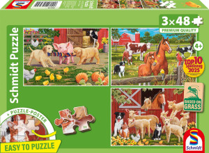 Puzzle 3x48 PQ Zwierzęta na farmie 113958