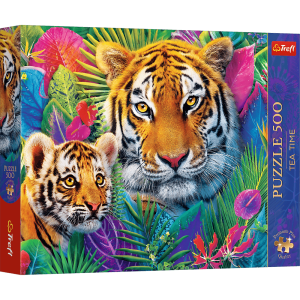 Puzzle 500 Trefl Premium Plus Tea Time Tygrysy w dżungli 37625