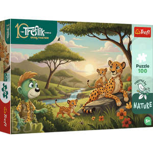 Puzzle 100 Inspired By Nature Gepardy Rodzina Treflików 16592