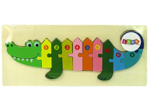 Drewniane puzzle Krokodyl liczby