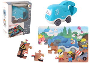 Auto puzzle Przygoda drogowa koparka