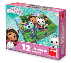 Klocki drewniane Koci Domek Gabi 12el