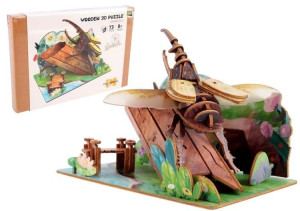 Puzzle 3D drewniane chrząszcz na drzewie