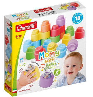 Klocki Momy Soft miękkie z grzechotką 18el