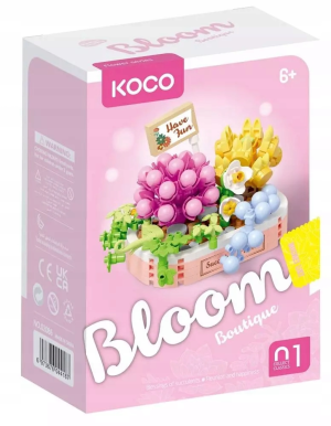 Klocki Sukulenty doniczka różowa 249el