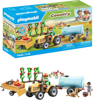 Playmobil Traktor z przyczepą i zbiornikiem na wodę 71442