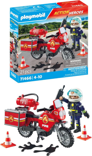 Playmobil Motocykl straży pożarnej na miejscu wypadku 71466