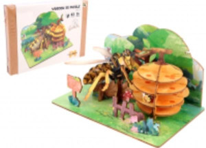 Puzzle 3D drewniane pszczoły i ule w naturze