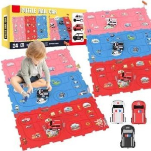 Puzzle tor przeszkód ambulans straż