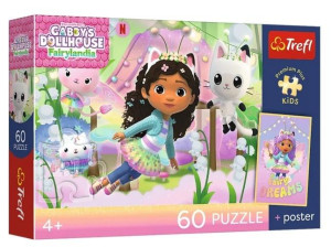 Puzzle 60 Koci Domek Gabi + plakat TREFL