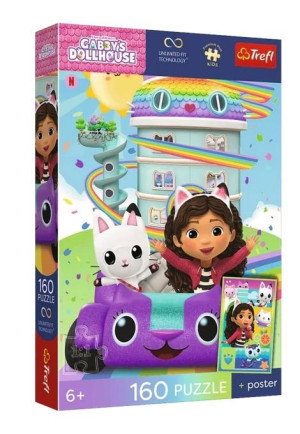 Puzzle 160 Koci Domek Gabi + plakat TREFL