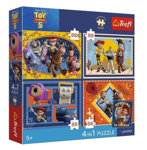 Puzzle 4w1 Toy Story 5 + plakat TREFL