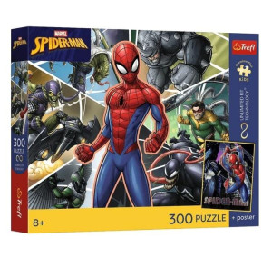 Puzzle 300 Marvel - Uktyty Bohater + plakat TREFL