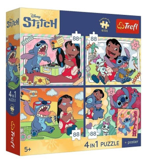 Puzzle 4x88 Kosmiczny Stitch TREFL