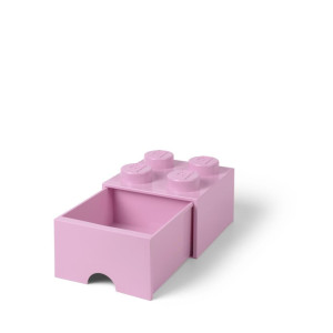 LEGO(R) pojemnik klocek z szufladą czwórka jasny róż