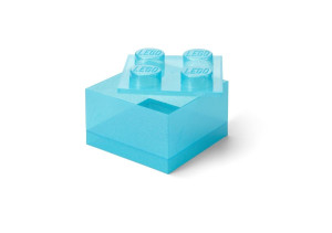 LEGO(R) pojemnik klocek czwórka transparentny błękit
