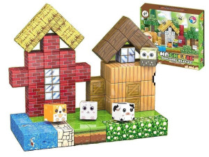 Klocki magnetyczne domek w lesie 86el