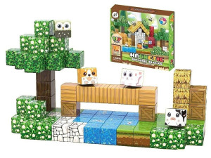 Klocki magnetyczne domek w lesie 87el