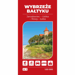 Mapa turystyczna Wybrzeże Bałtyku 3 Jarosławiec Ustka Łeba 1:50 000