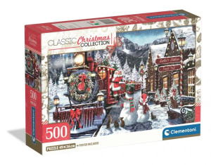 Puzzle 500 Xmas Coll. Train Station Snowman