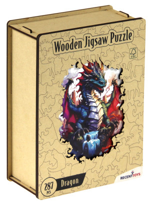 Puzzle 287 drewniane kolorowe Smok