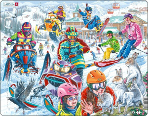 Układanka Skutery śnieżne i snowboardzista Maxi
