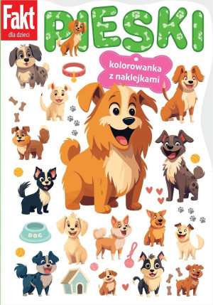 Pieski. Kolorowanka z naklejkami
