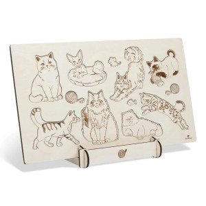 Puzzle drewniane Ani mru mru Rasy kotów