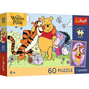 PUZZLE 60 PREMIUM PLUS KIDS Uśmiech i miód Kubuś Puchatek 17437