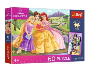Puzzle 60 Disney Princess + plakat TREFL