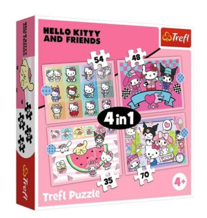 Puzzle 4w1 Hello Kitty Słodkie przygody TREFL