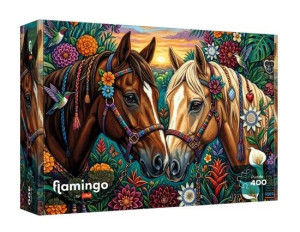 Puzzle 400 Flamingo - Kwiecisty galop TREFL