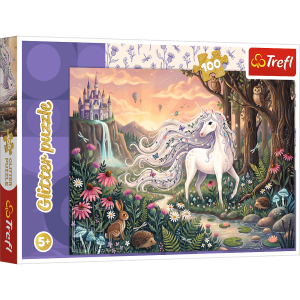Puzzle 100 Glitter Tęczowy blask Jednorożca 16612