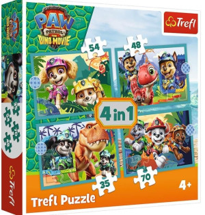 Puzzle 4w1 Historie z wyspy Dinozaurów Paw Patrol 34687