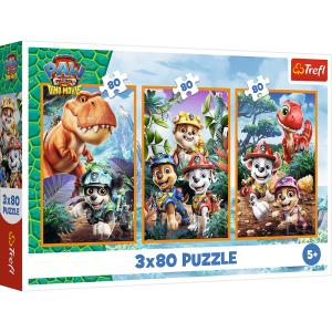 Puzzle 3x80 Bohaterowie Dinozaurów Paw Patrol 34905