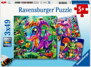 Puzzle 2D 3x49 Smocze maluchy