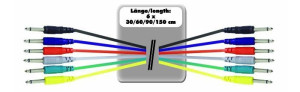 Klinke/Klinke Patchcord 6x60cm/mono OMNITRONIC