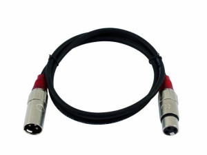 Kabel MC-05R,0,5m,schw/rot,XLR m/f,symm.