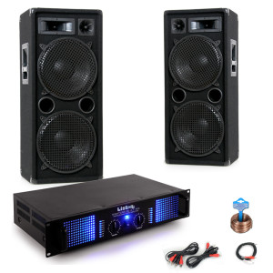 Basis PA Anlage mit 2000W Boxen und 2400W Endstufe DJ-155