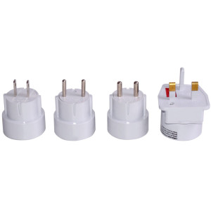 4-teiliges Reisestecker Adapter Set passend für alle Länder