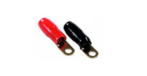 Ringkabelschuh vergoldet rot/sw