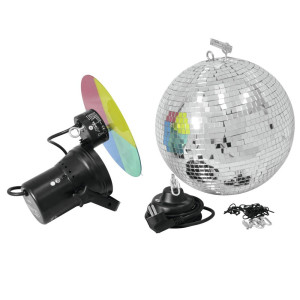 Eurolite Spiegelkugelset 30cm Motor Farbrad