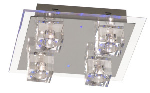 Deckenlampe mit blauem LED Effekt und Halogen-Leuchten
