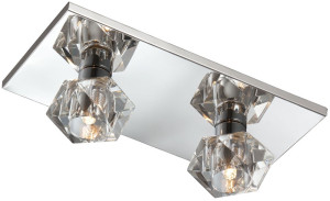Deckenleuchte aus Kristallglas mit 2 Leuchtarmen ICE CUBE