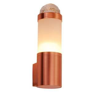 Außenlampe aus Edelstahl mit Kupfer und Kristallen