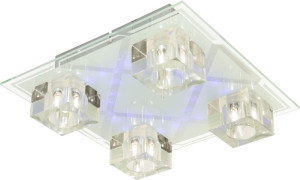 Deckenleuchte in transparent mit Glas und Chrom