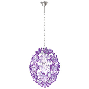 Hängeleuchte, Blüten Design, lila, 44 cm, PURPLE