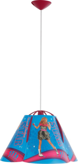 Hängeleuchte, blau-pink, 43 cm, HANNAH MONTANA