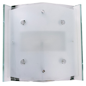 Wandlampe aus Chrom und satiniertem Glas METZ