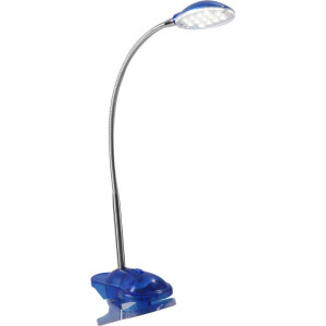 LED Klemmstrahler, blau, verstellbar, Schalter, ET I